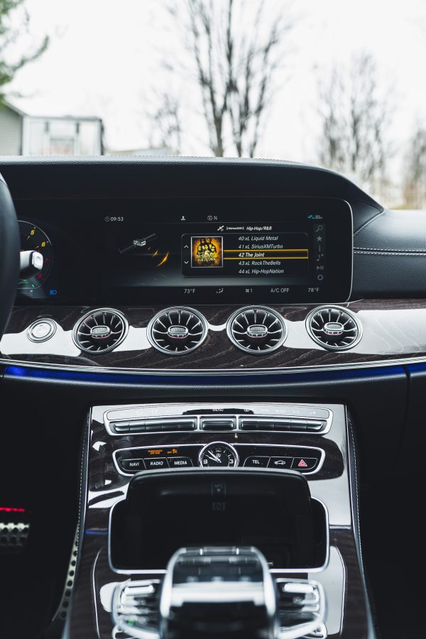 Black Leather Steering Wheel Cover Fiber Strip Car Steering Wheel Cover Universal 15 inch - Image 2