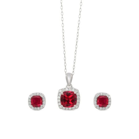 Gem Stone King 925 Sterling Silver Topaz Pendant and Earrings Jewelry Set