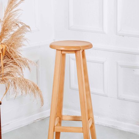 Solid Wood Saddle-Seat Kitchen Counter Barstool, 29-Inch Height, White