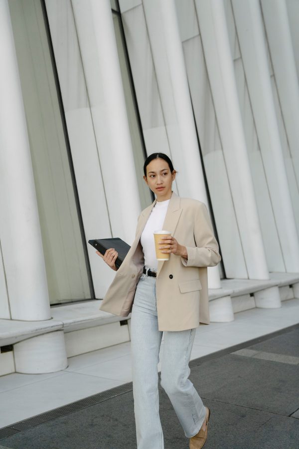 Women's Open Blazer Long Sleeve Work Office Jacket