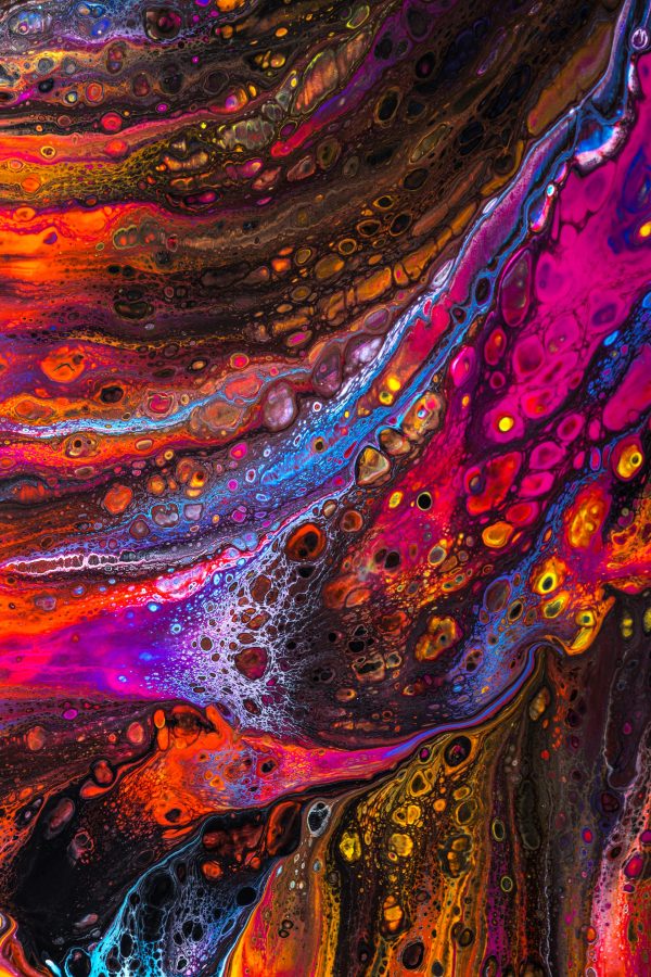 Warm color abstract oil painting