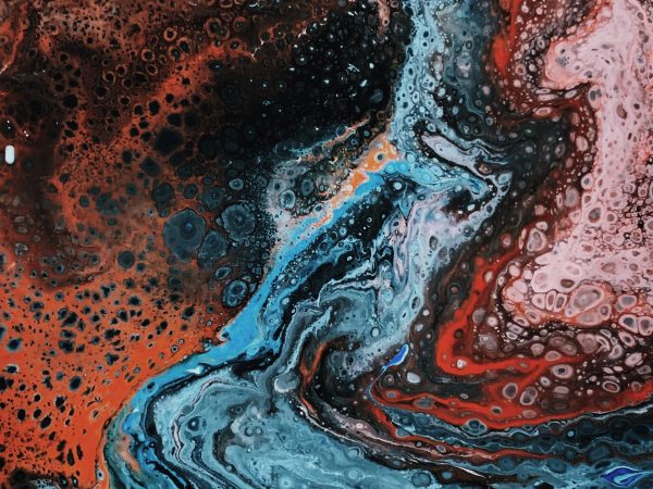 Dark abstract ocean oil painting
