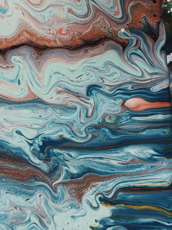 Blue Abstract Ocean Oil Painting