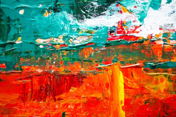 Warm color abstract oil painting - Image 2