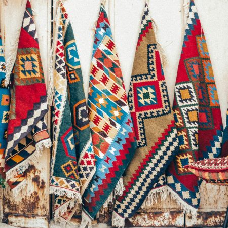 Hand woven cotton and linen fabric